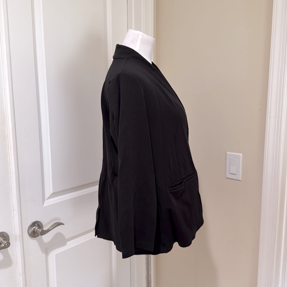 Eileen Fisher Single Button Long Sleeve Medium Weight Black Jacket Size Large - Picture 3 of 7